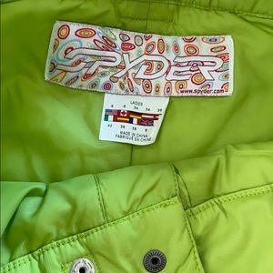 Lime green Spyder ski pants